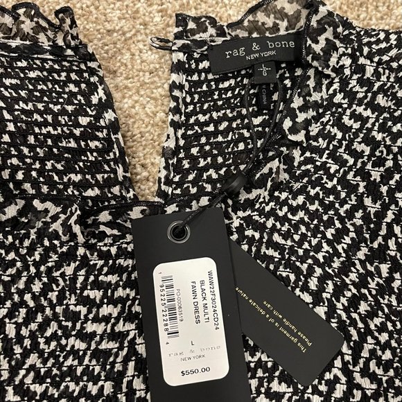 NWT Rag & Bone Women's Silk Blend Fawn Mini Dress,‎ Size L - Picture 5 of 8